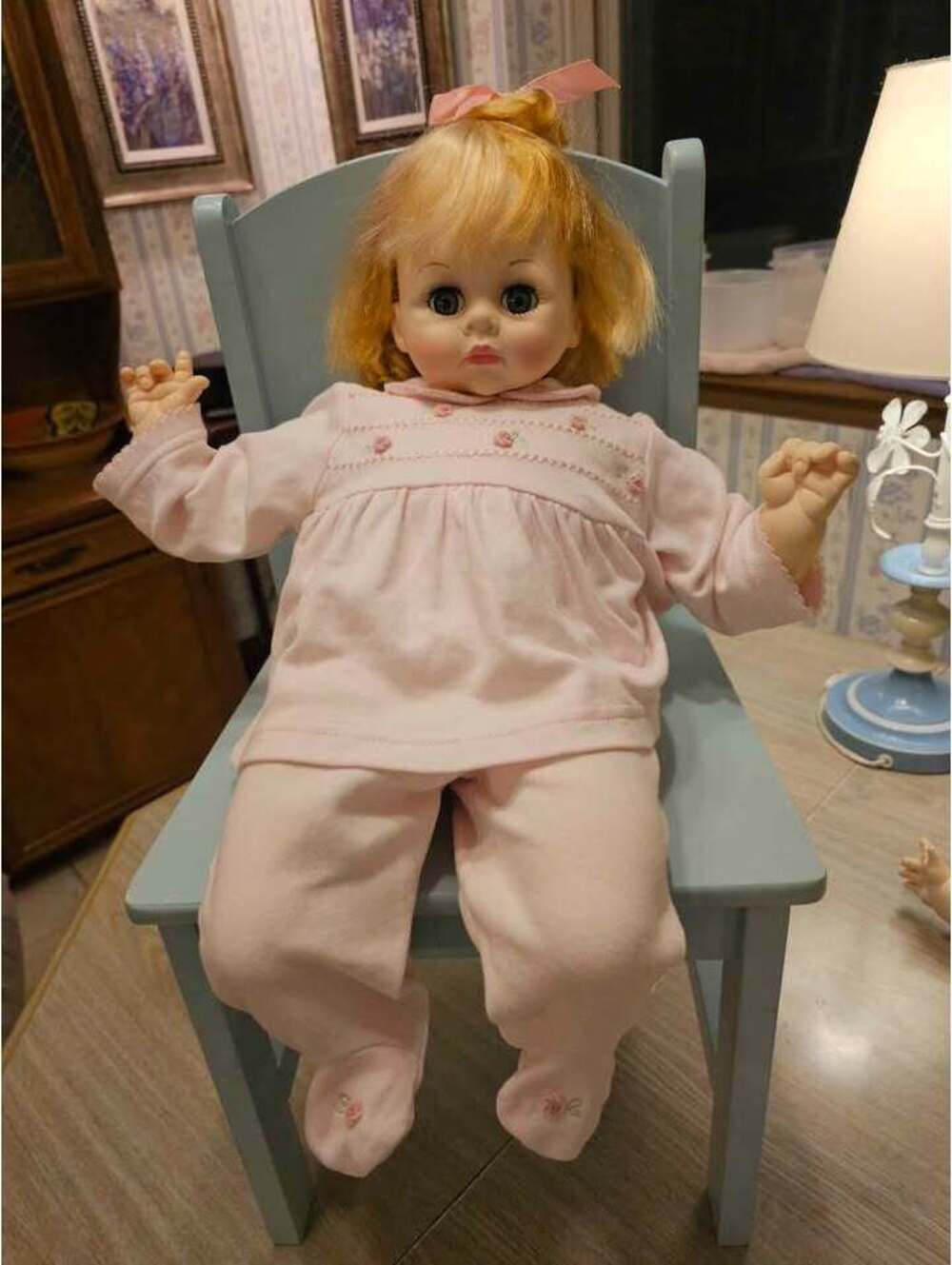 1977 Madame Alexander "PussyCat" Baby Doll, 18", Blonde Hair/Blue Eyes,